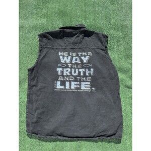 2005 Daytona Bike Week Jesus Is The Way Black Cutoff Button Up Shirt Size XL